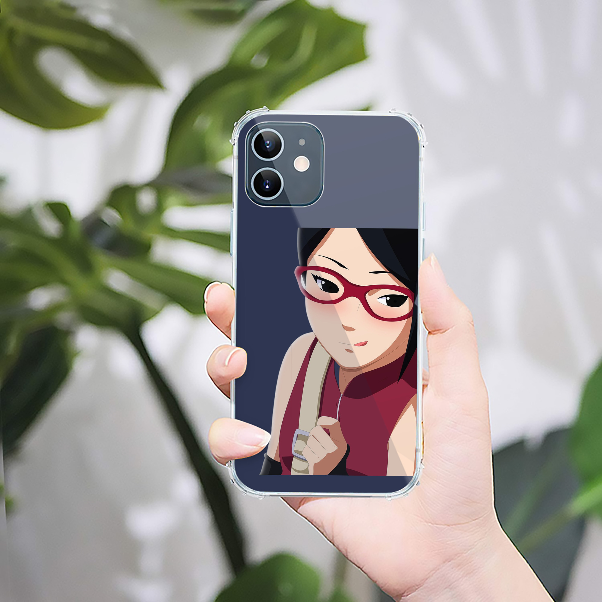 （画像用） NARUTO -ナルト- うちは サラダ Uchiha Sarada 【iPhone 12シリーズ対応】透明スマホケース（クリアソフトケース）